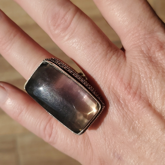 New Oversized Fluorite 925 Silver Ring. - Picture 4 of 12